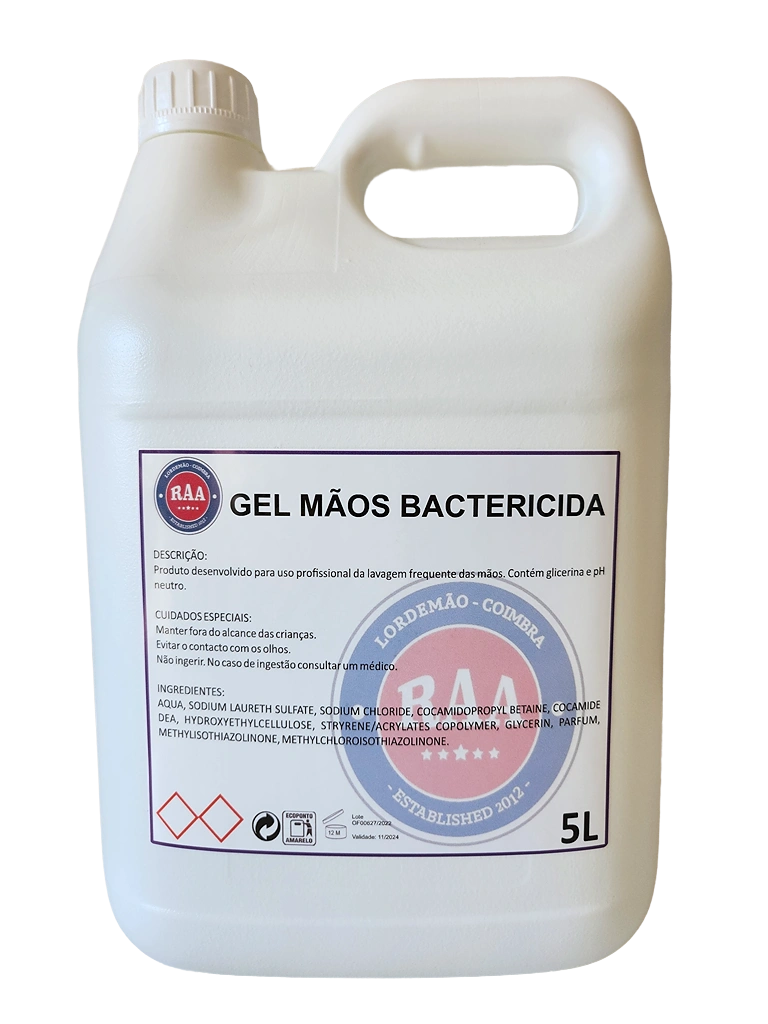 Gel Bactericida para Mãos - 5 Lts