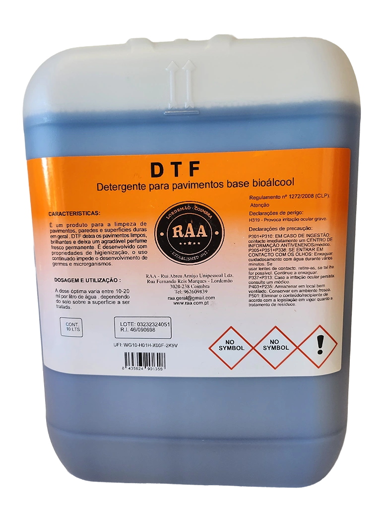 DTF - Detergente Desinfectante Bio Álcool Fresh - 10 Lts