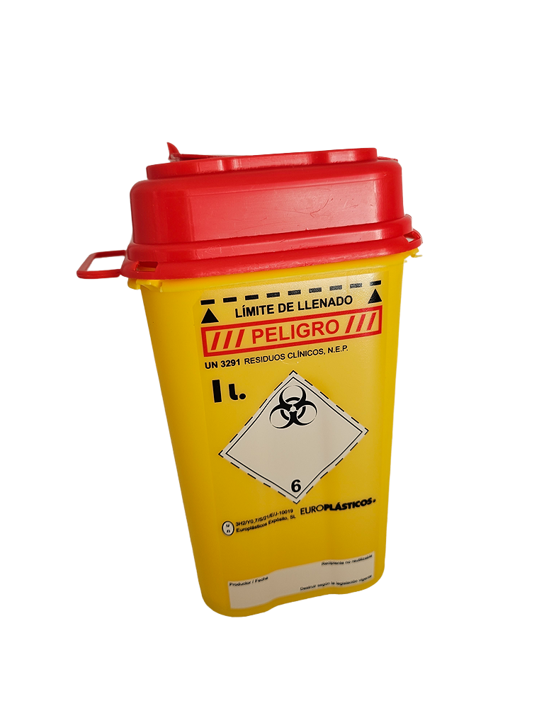 Recipiente de Plástico para Resíduos Agulhas 1 Litro