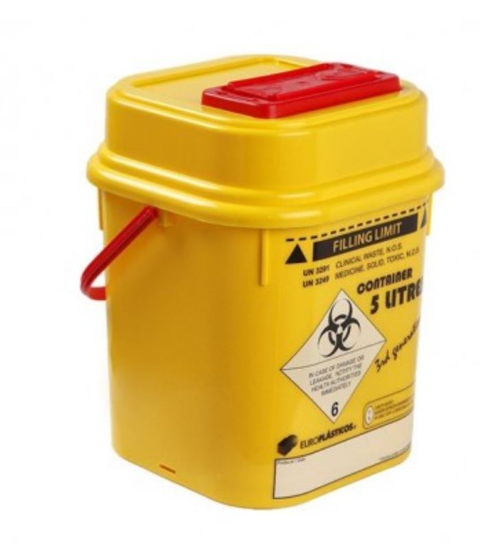 Recipiente de Plástico para Resíduos Agulhas 5 Litros