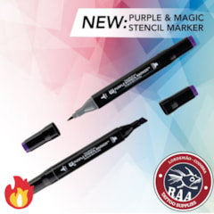 Purple Stencil Marker, Fine and Broad Tip
