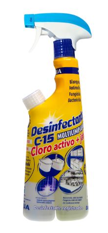 C-15 Desinfectante, Cloro Activo Multi Limpiador - 1 = 48 Veces