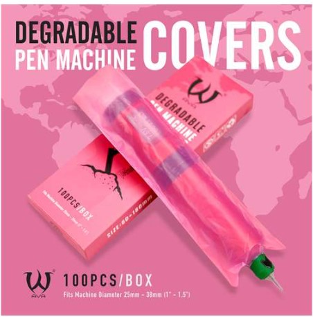 Ava Degradable Pen Machine Covers Pink - 100 Und