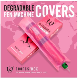 Ava Degradable Pen Machine Covers Pink - 100 Und