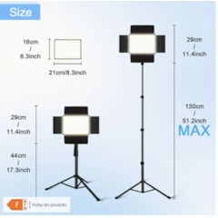 Kit de iluminación LED de 25,4 cm con trípode ajustable - Luz de estudio regulable y alimentada por USB