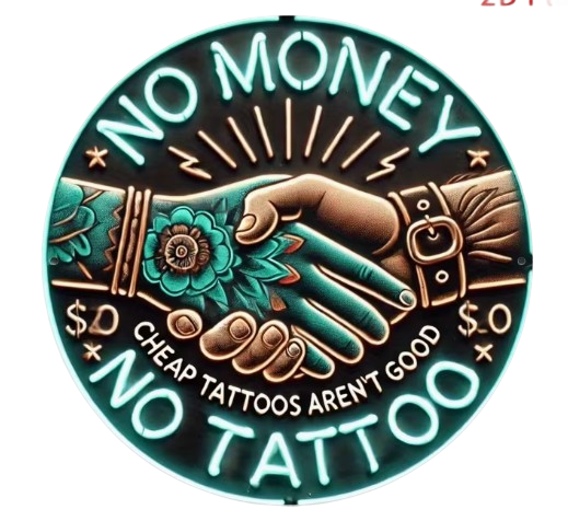 Placa Metal 13 - No Money / No Tattoo