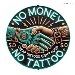 Placa Metal 13 - No Money / No Tattoo