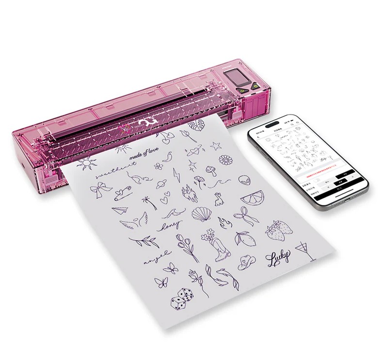 FURY Wireless Tattoo Transfer Stencil Printer Edition Pink